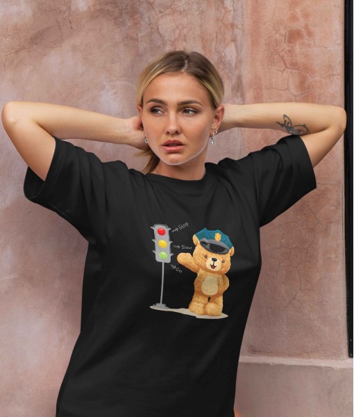 Дамска тениска с щампа Мечета Cop bear
